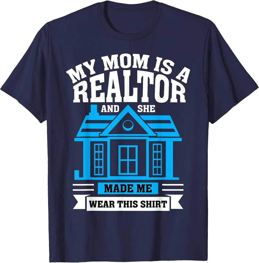 Real Estate Agent My MOM is A Realtor T-Shirt - Navy Blue
