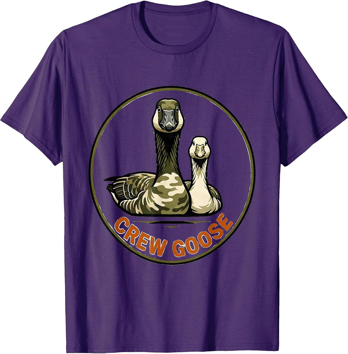 Men's Crew Goose Camo Duck Hunting Youth Humor T-Shirt - Purple