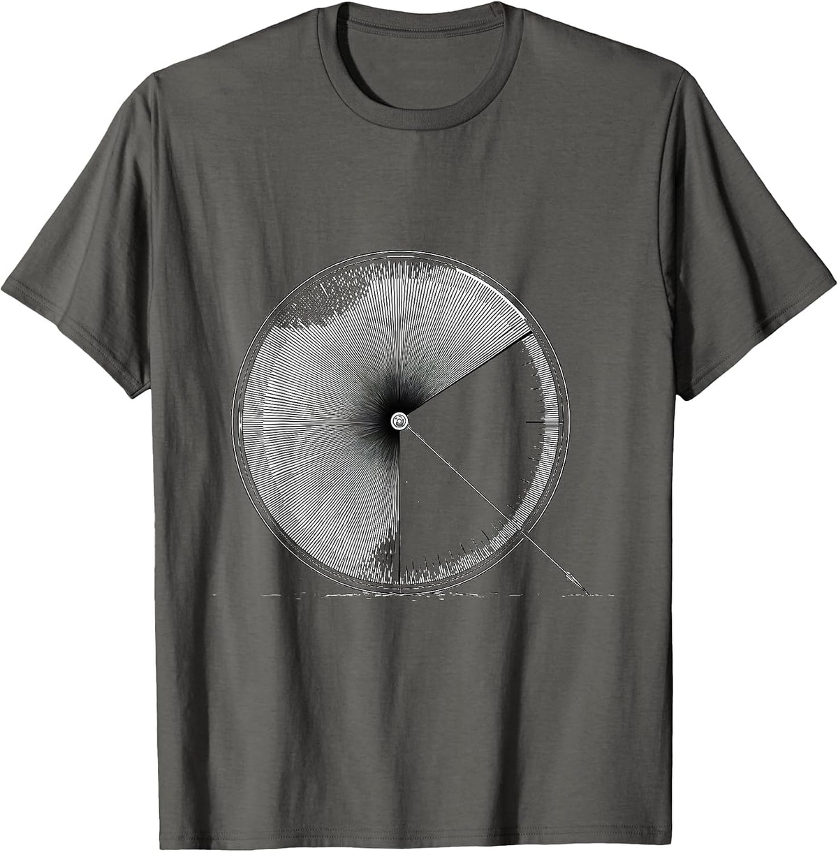 Dosimeter Dial Line Art Nuclear Science Humor T-Shirt - Asphalt Grey