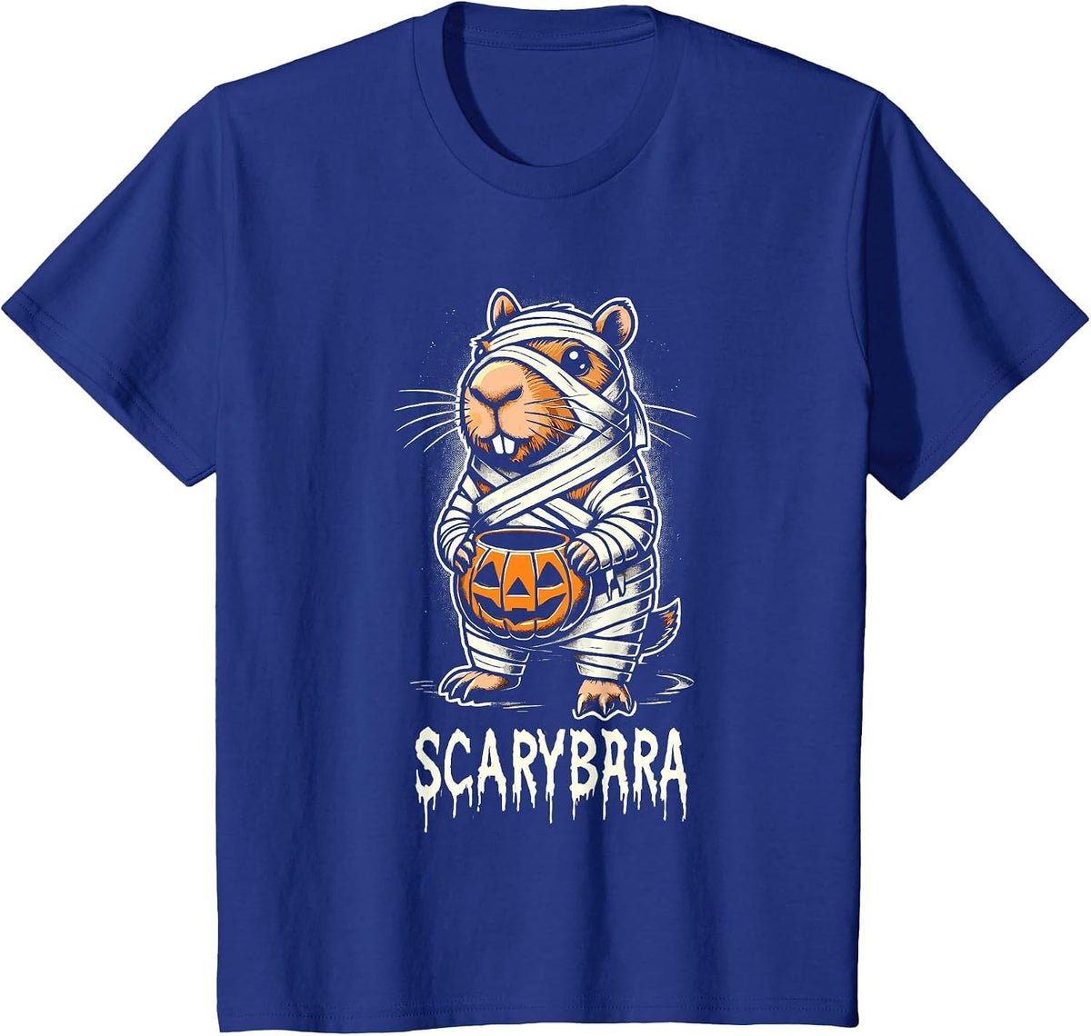 Cute Capybara Mummy Trick or Treat Halloween Funny Capybara T-Shirt - Royal Blue
