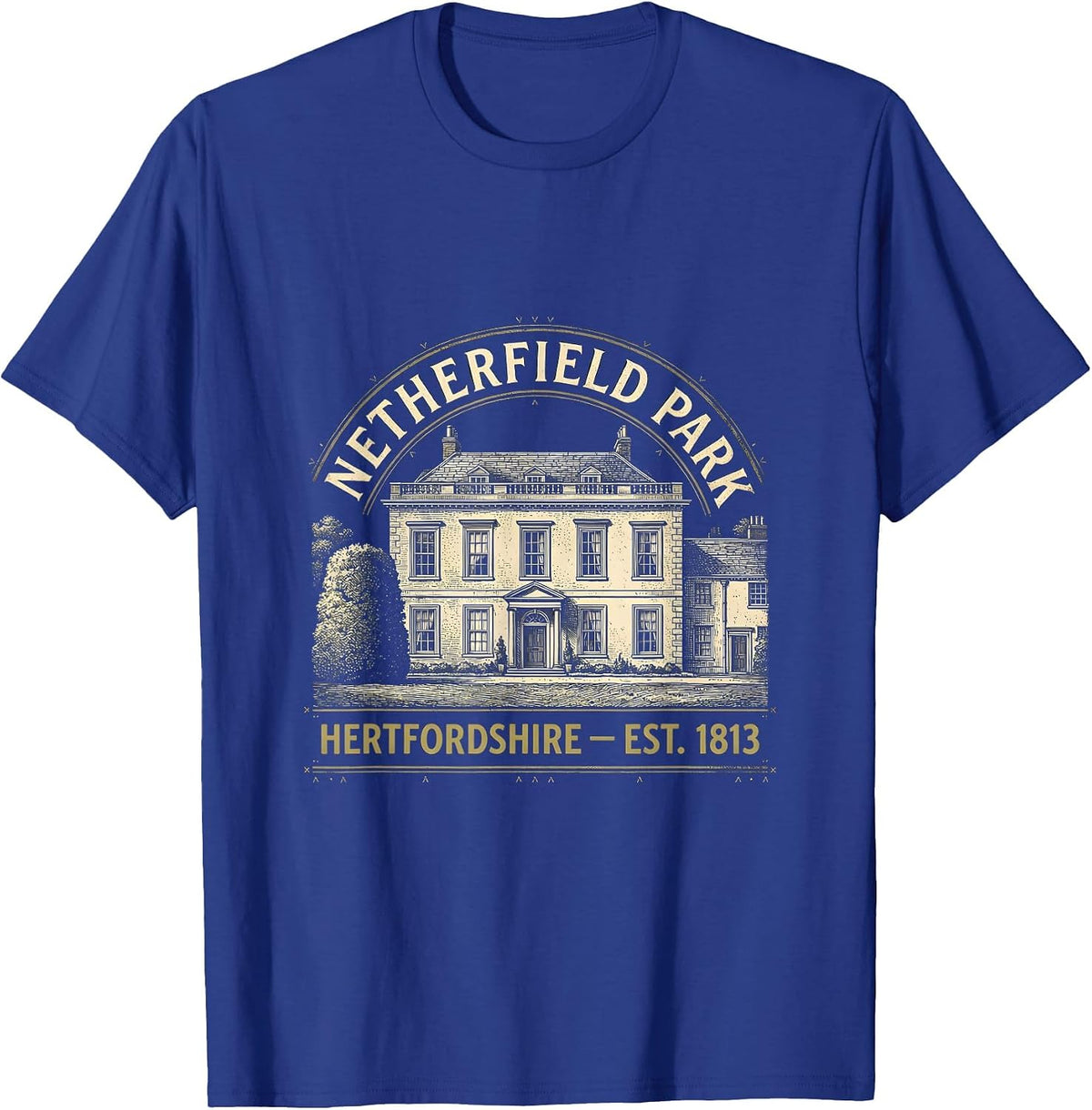 Men's Netherfield Park, Hertfordshire — Est. 1813 Bookish T-Shirt - Royal Blue