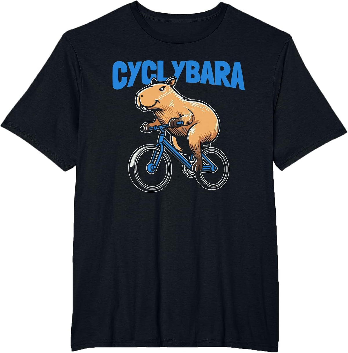Capybara Cyclist Bicycle Bike Cycle - Cycling Cyclybara T-Shirt - Black