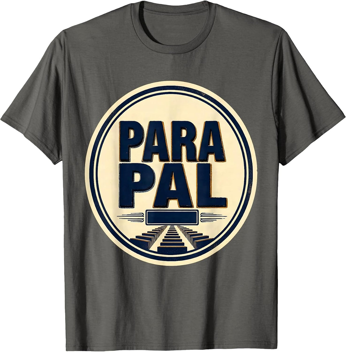 Para Pal Wood Type Letterpress Paraeducator Appreciation T-Shirt - Asphalt Grey