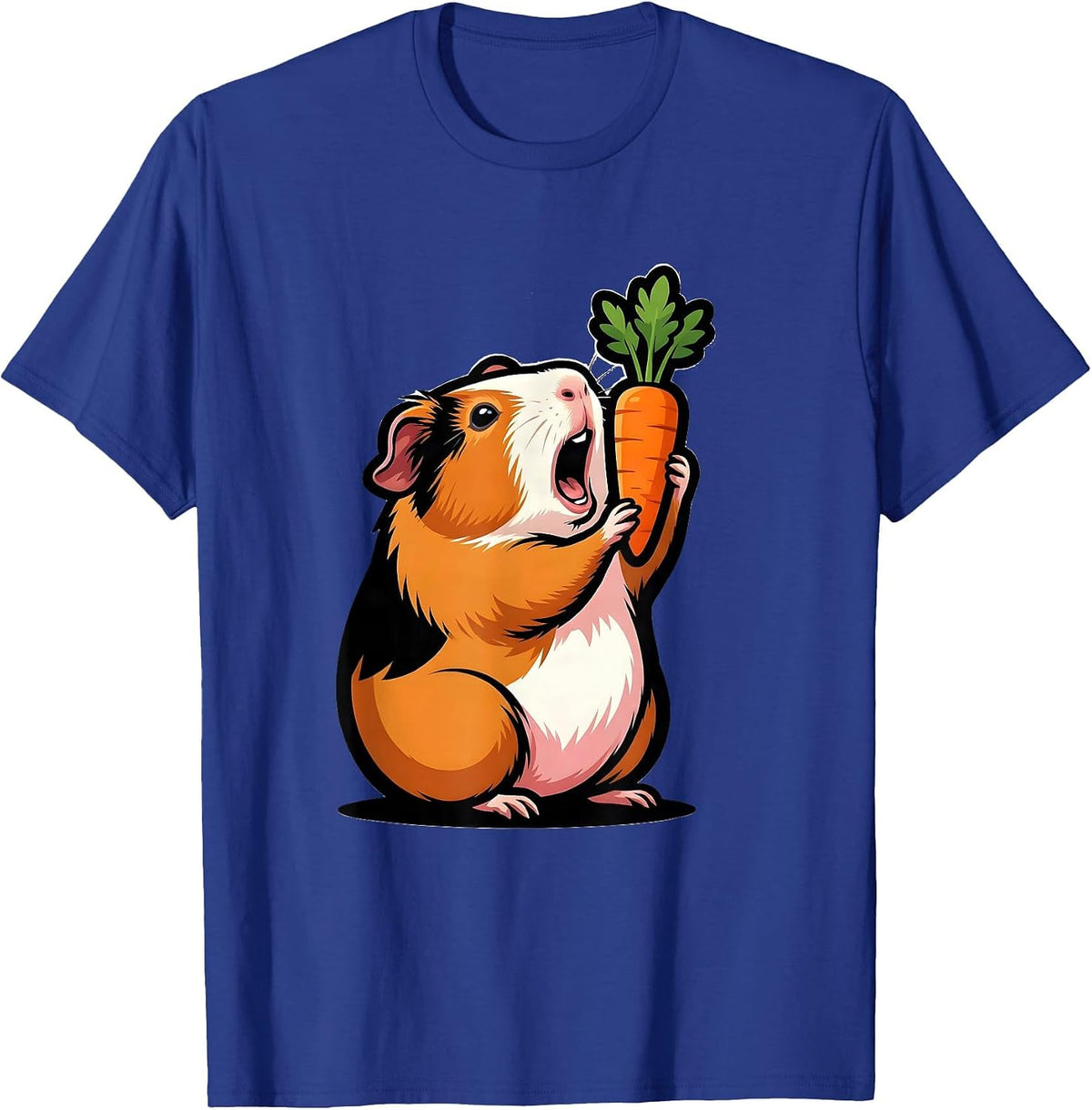 Men's Tailless Rosette Guinea Pig Pet Lover Mascot Logo T-Shirt - Royal Blue