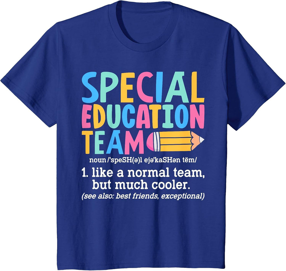 Special Education Team Definition Retro Ed Team Crew Teacher T-Shirt - Royal Blue
