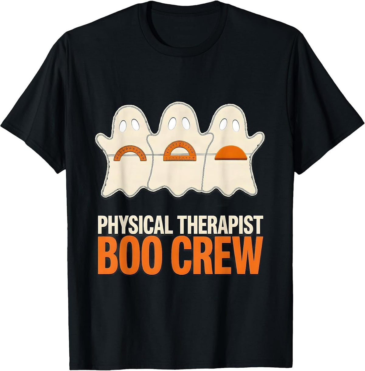 Men's Physical Therapist Boo Crew Funny Ghost Halloween Costume T-Shirt - Black