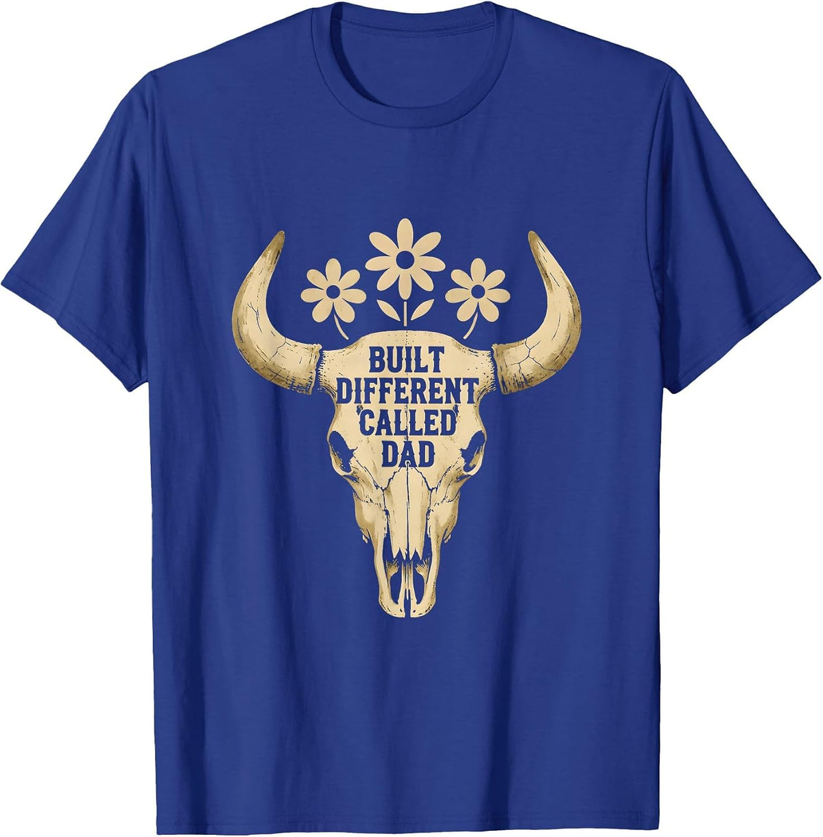 Men's Built Different Called Dad Graphic Design T-Shirt - Royal Blue