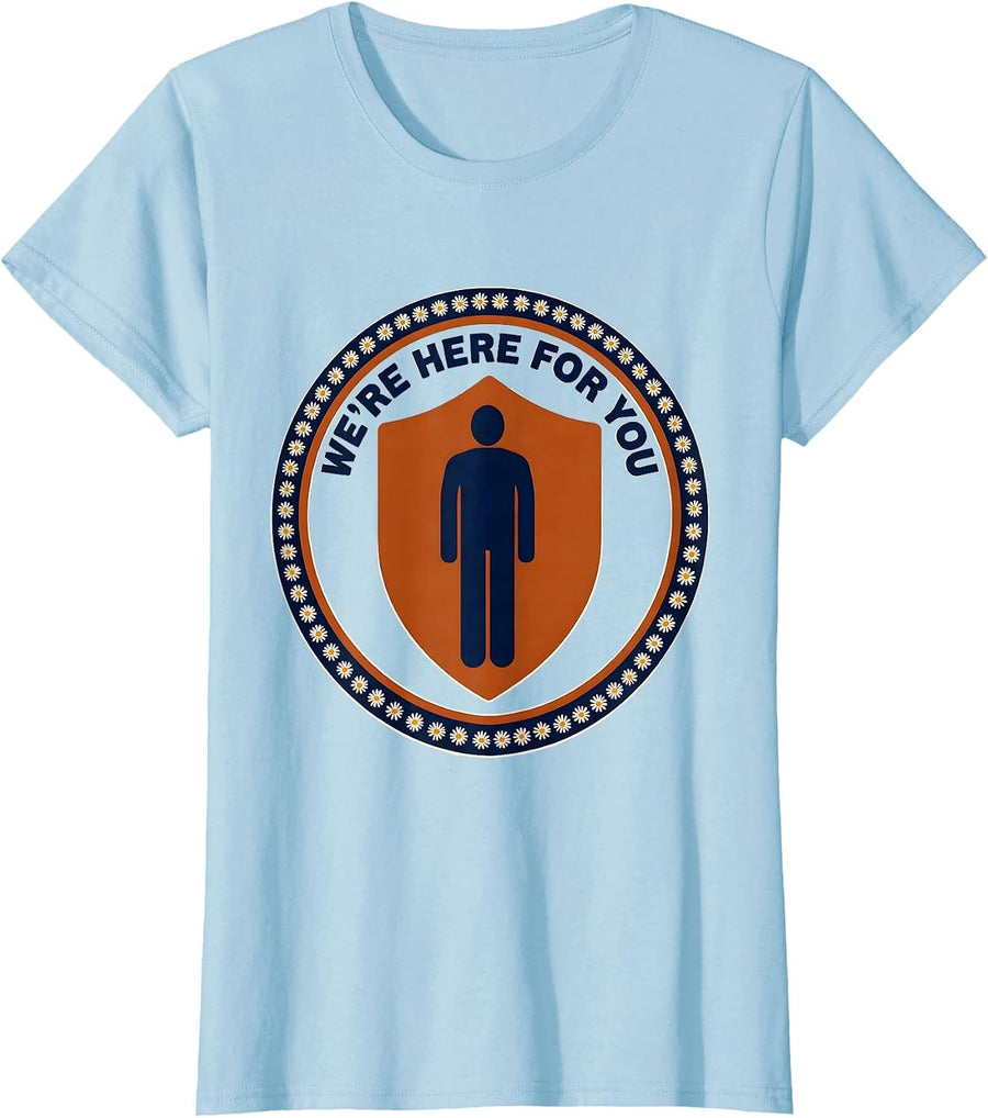Women's We're Here For You Warm School Counselor Student Support T-Shirt - Baby Blue