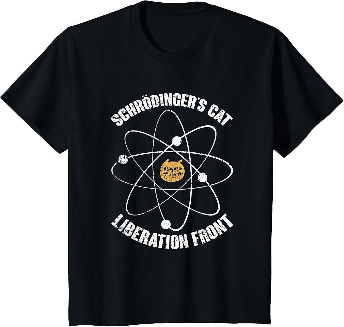 Schrödingers Cat Liberation Front Funny Physics T-Shirt - Black