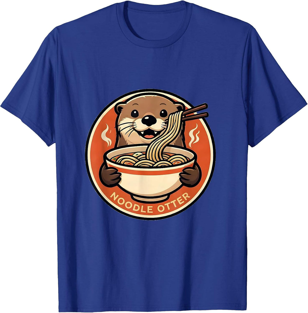 Noodle Otter Kawaii Anime Sea Otter Ramen Lover Gift T-Shirt - Royal Blue