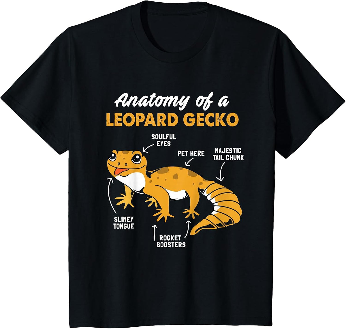 Anatomy of A Leopard Gecko T-Shirt - Black