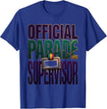 Official Parade Supervisor Retro Family Mardi Gras Party T-Shirt - Royal Blue