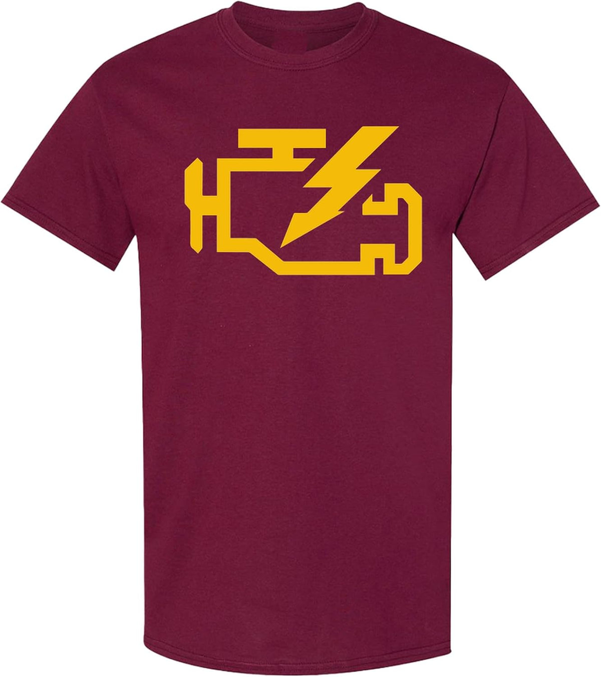 Check Engine Light T-Shirt Funny Mechanic Car Guy Automotive Gearhead - Maroon