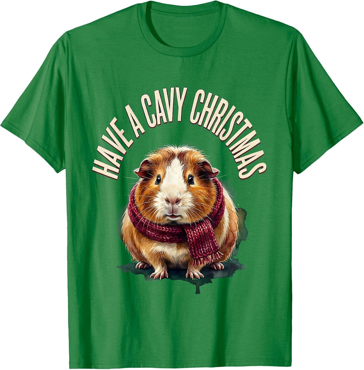 Men's Have A Cavy Christmas Funny Guinea Pig Pet Lover Holiday T-Shirt - Kelly Green