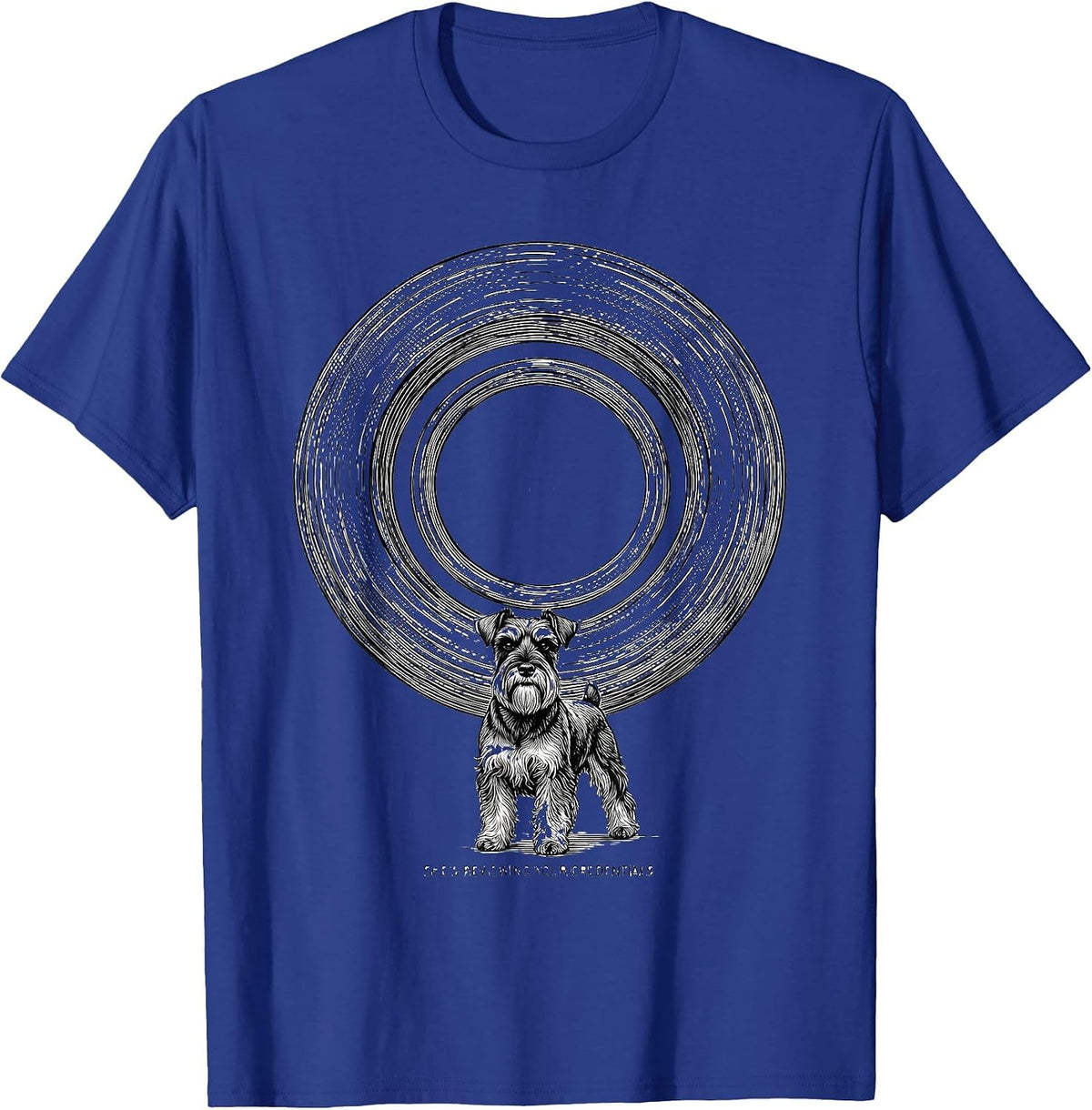 She's Reviewing Your Credentials Funny Miniature Schnauzer T-Shirt - Royal Blue