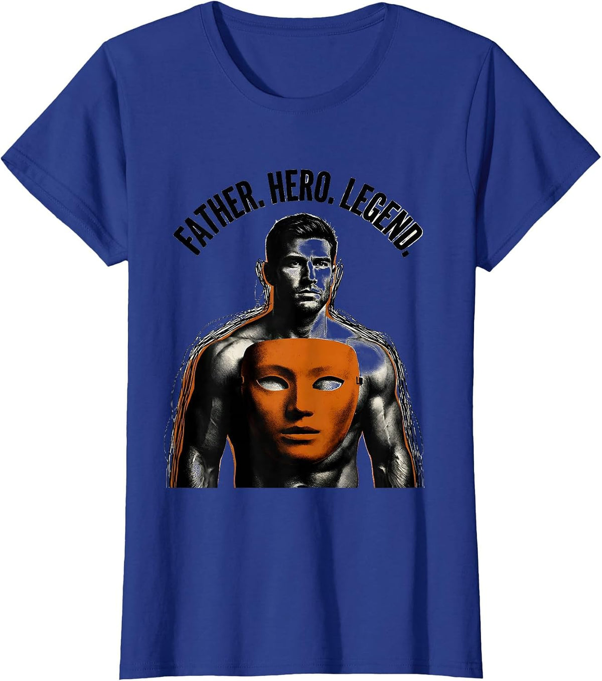 Women's Father Hero Legend Best Dad Graphic Design T-Shirt - Royal Blue