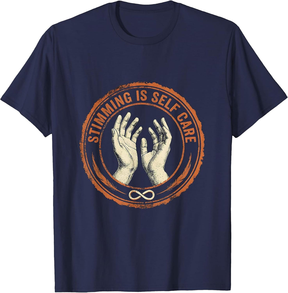 Stimming Is Self Care Autism Awareness Design T-Shirt - Navy Blue