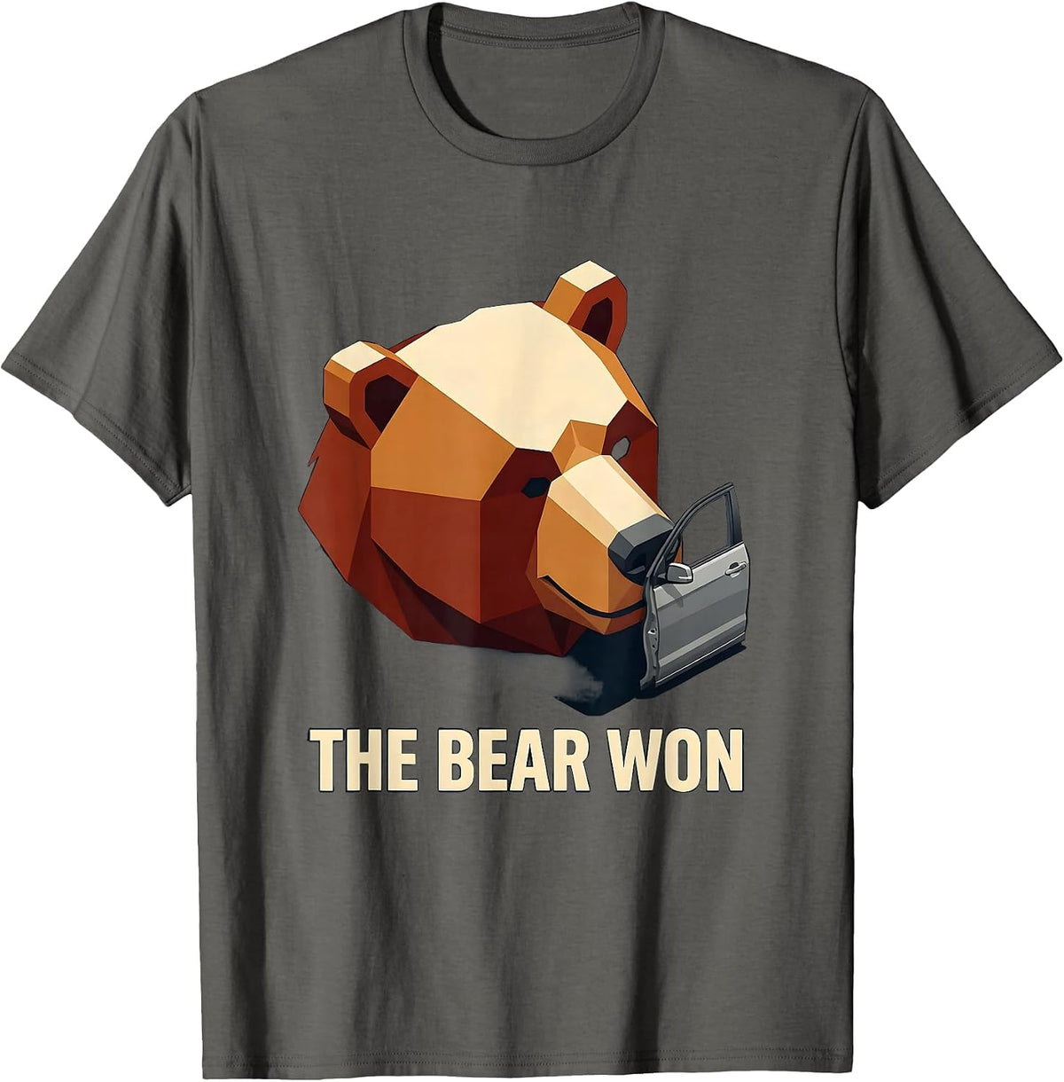 Men's The Bear Won Funny Bear Lover Wildlife Humor T-Shirt - Asphalt Grey