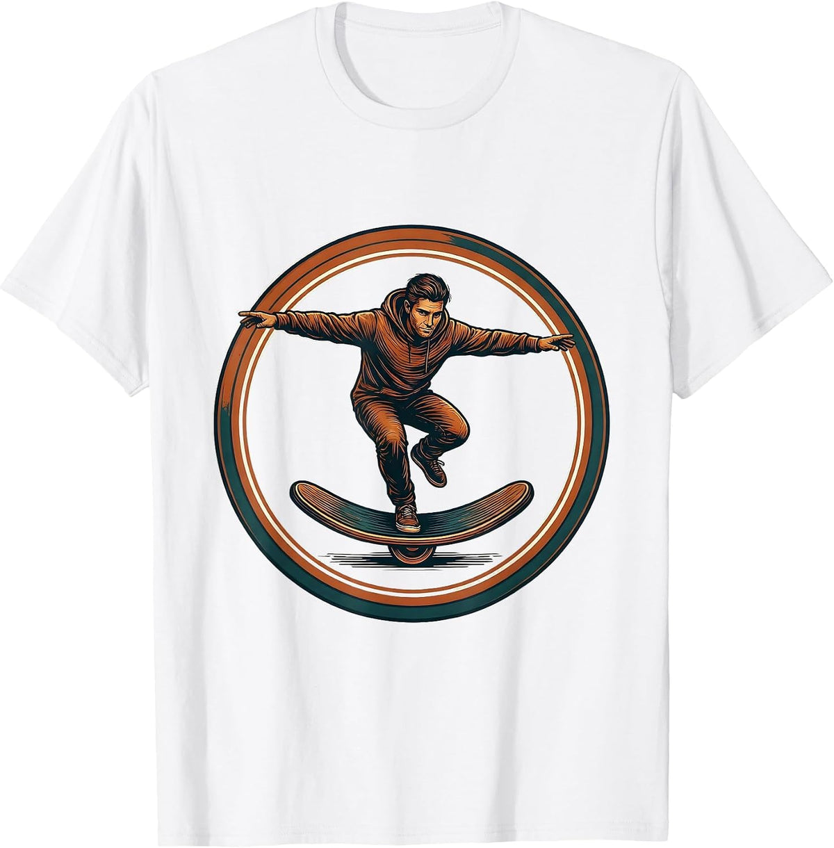 Men's Physical Therapy Balance Wobble Board Illustration T-Shirt - White