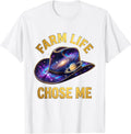 Men's Farm Life Chose Me Country Living Design T-Shirt - White