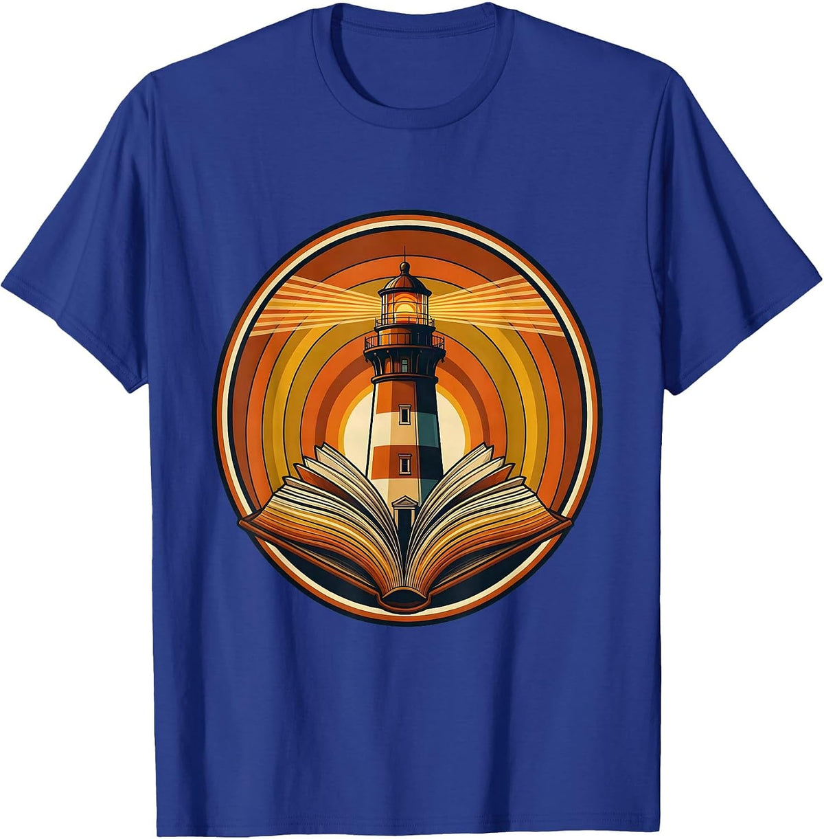 Special Education Teacher Lighthouse and Books Design T-Shirt - Royal Blue