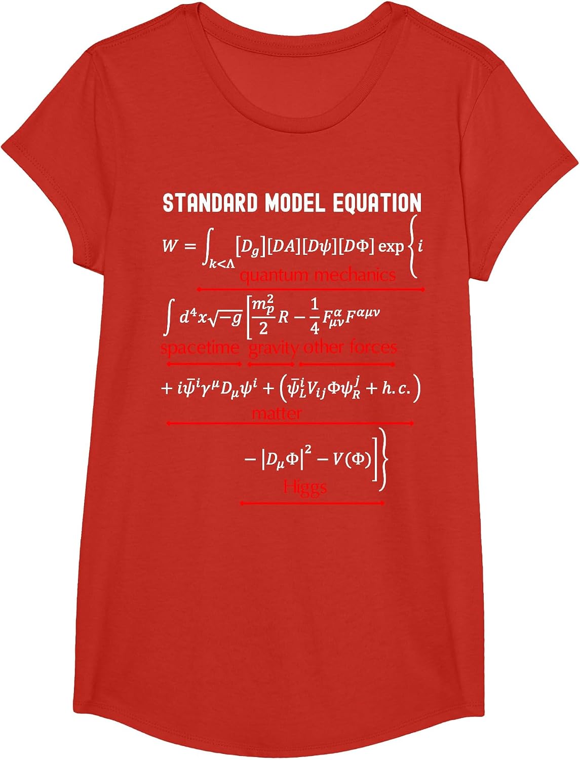 Nerdy Standard Model Equation Physics Math Science Teacher T-Shirt - Girls Red