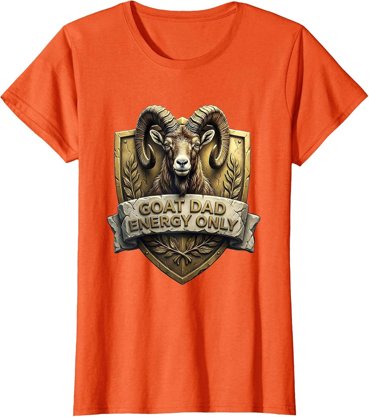 Goat Dad Energy Only Funny Goat Father Design T-Shirt - Orange