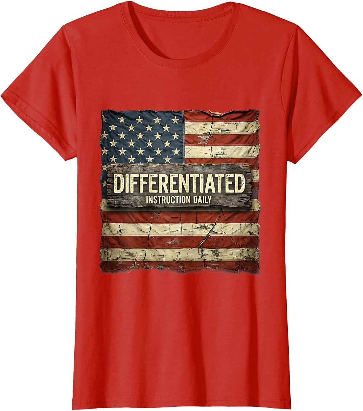Women's Differentiated Instruction Daily SPED Teacher Design T-Shirt - Red