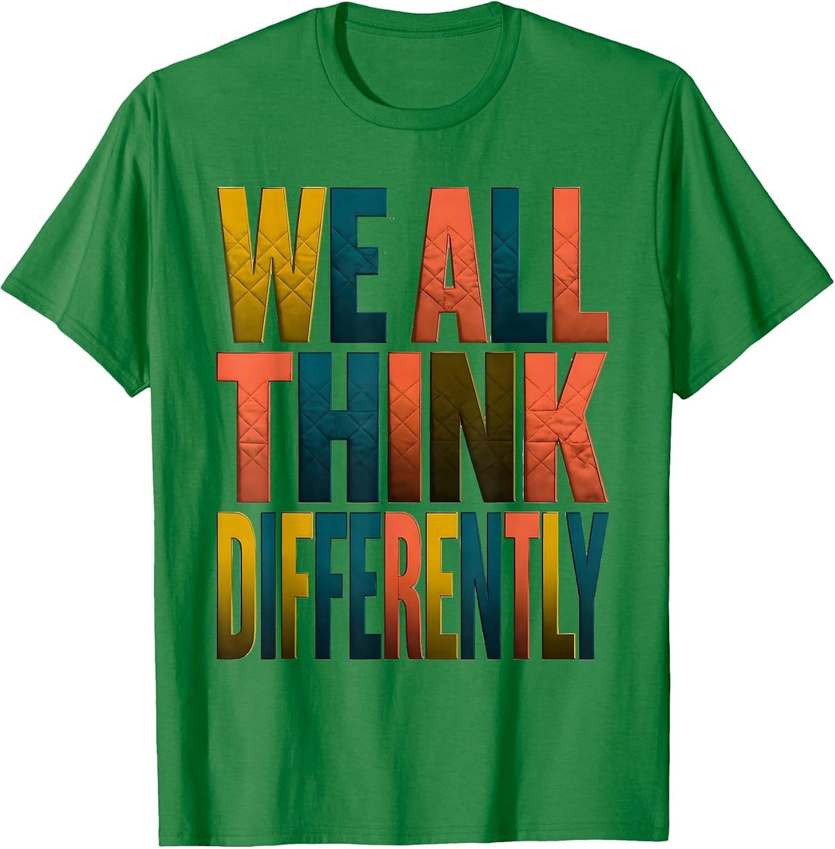 Men's We All Think Differently Autism Awareness Design T-Shirt - Kelly Green