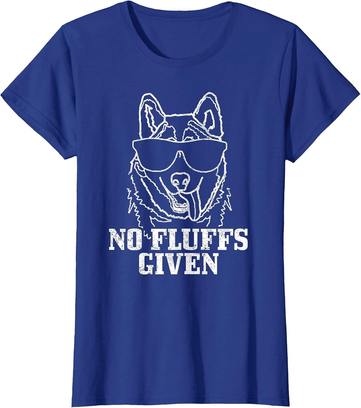 No Fluffs Given German Shepherd Akita Dog Mom Dad Funny T-Shirt - Royal Blue