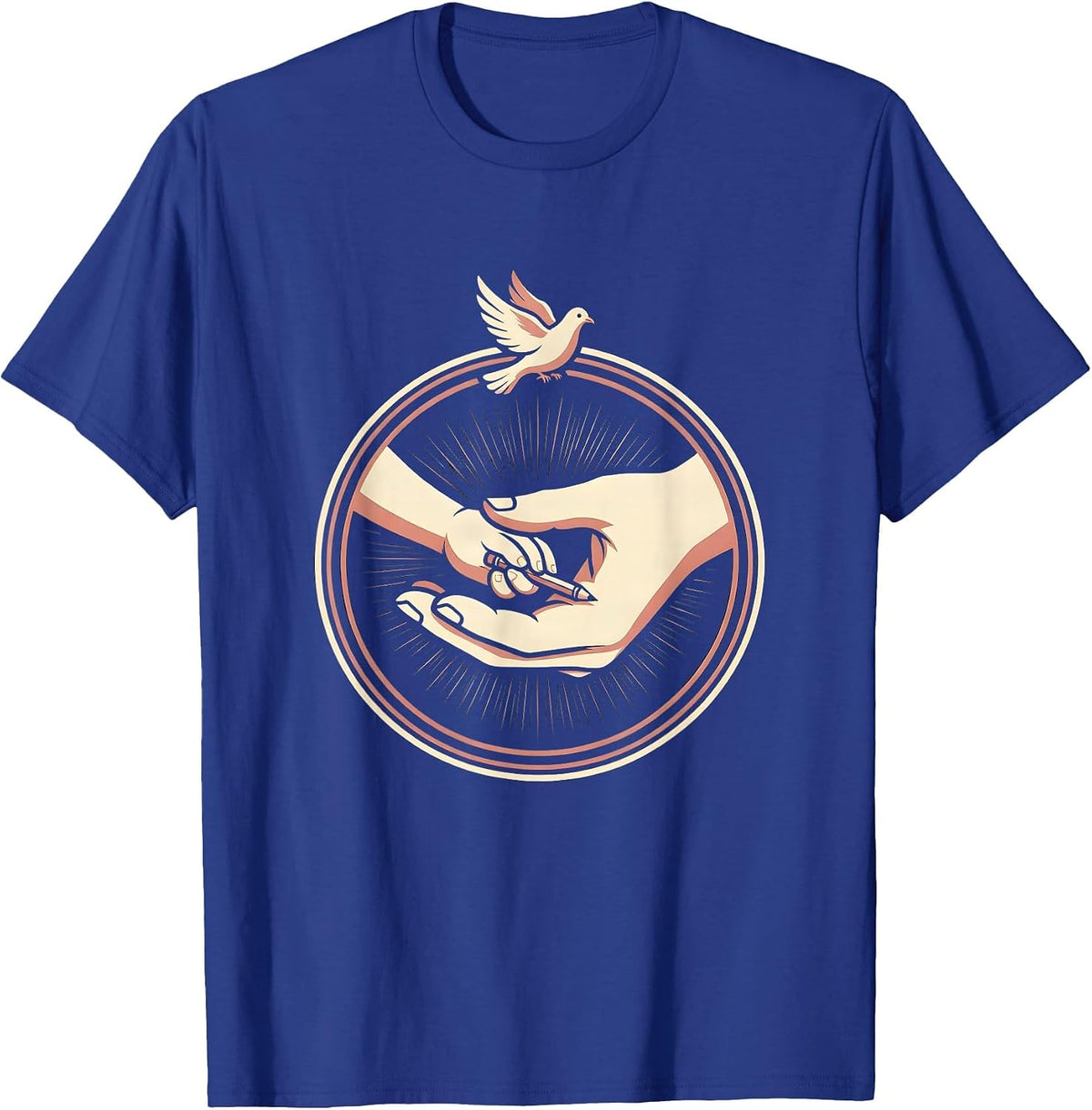 Men's Special Education Teacher Guiding Hand Graphic T-Shirt - Royal Blue