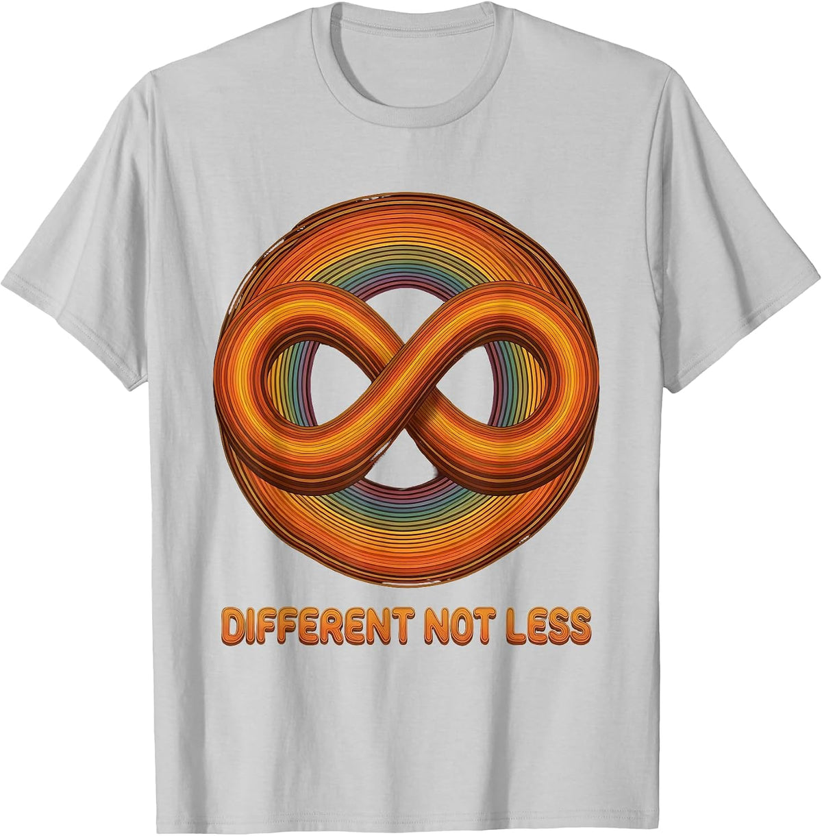 Different Not Less Autism Awareness Design T-Shirt, Men, Silver Grey, XX-Large - As Pictured
