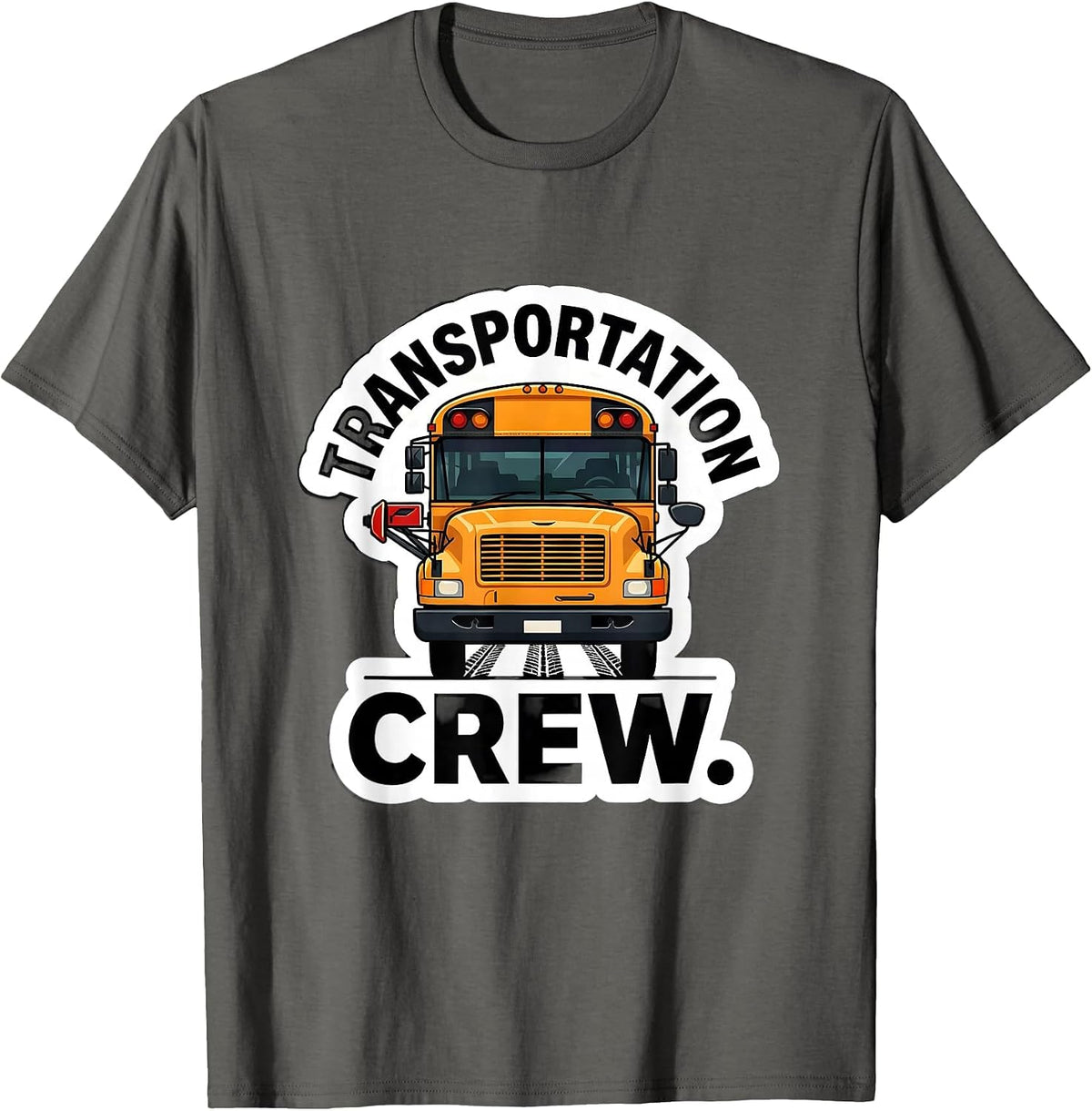 Men's Transportation Crew School Bus Driver Route Work T-Shirt - Asphalt Grey