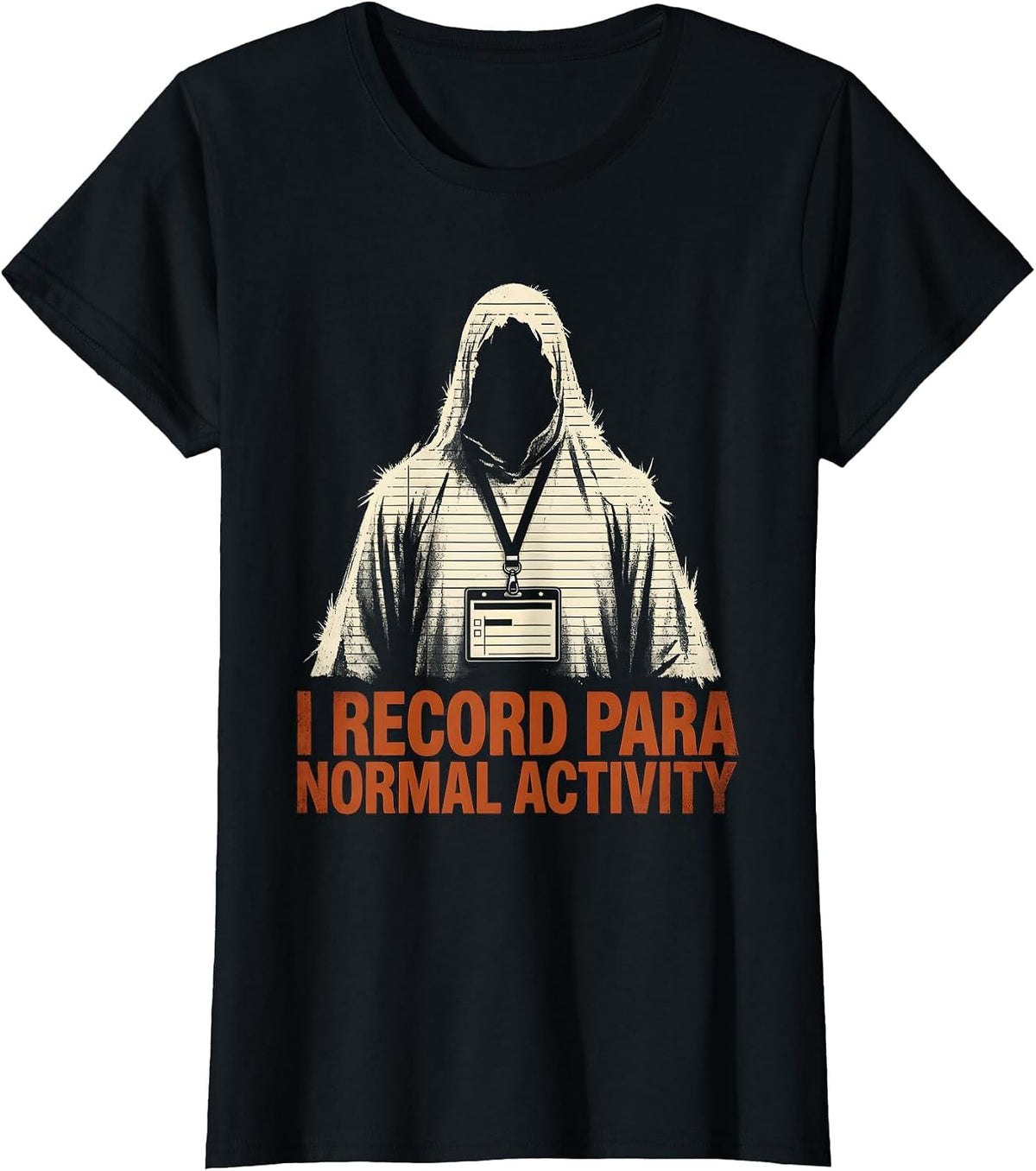 I Record Para Normal Activity Rubber Stamp Ghost Halloween T-Shirt - Black