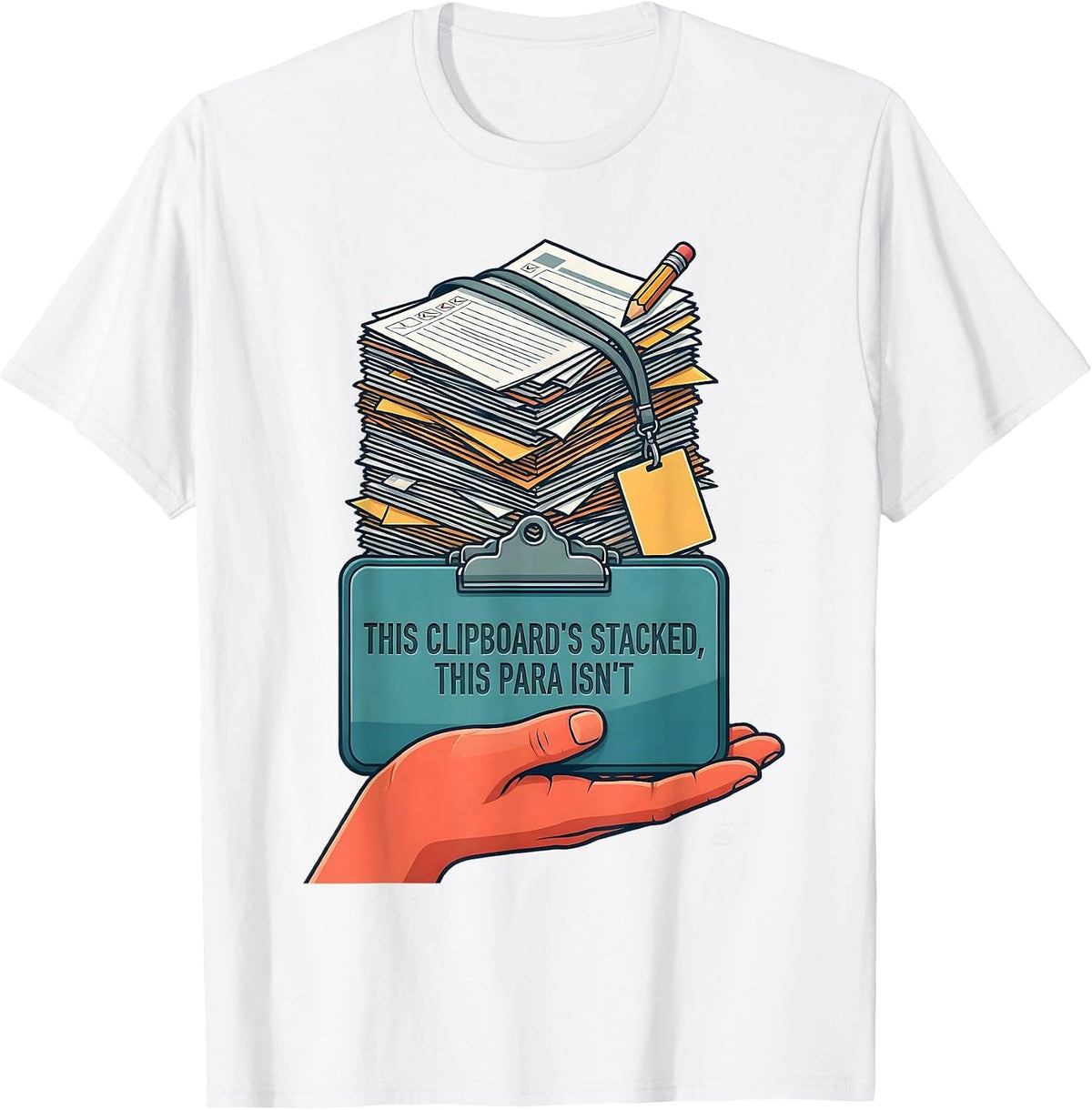 Men's This Clipboard's Stacked, This Para Isn't Funny T-Shirt - White