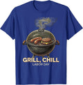 Grill Chill Labor Day Summer BBQ Design T-Shirt - Royal Blue