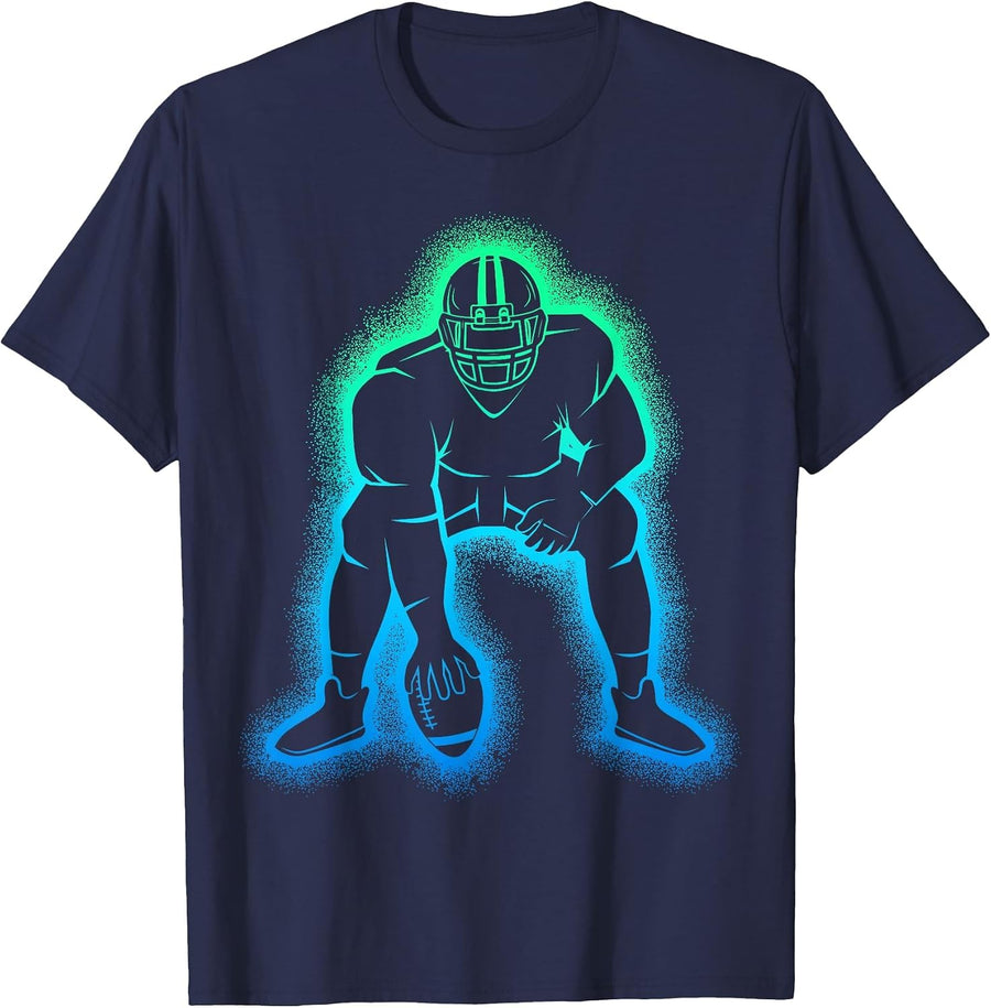 Football Lineman American Football Boys Kids Men T-Shirt - Navy Blue