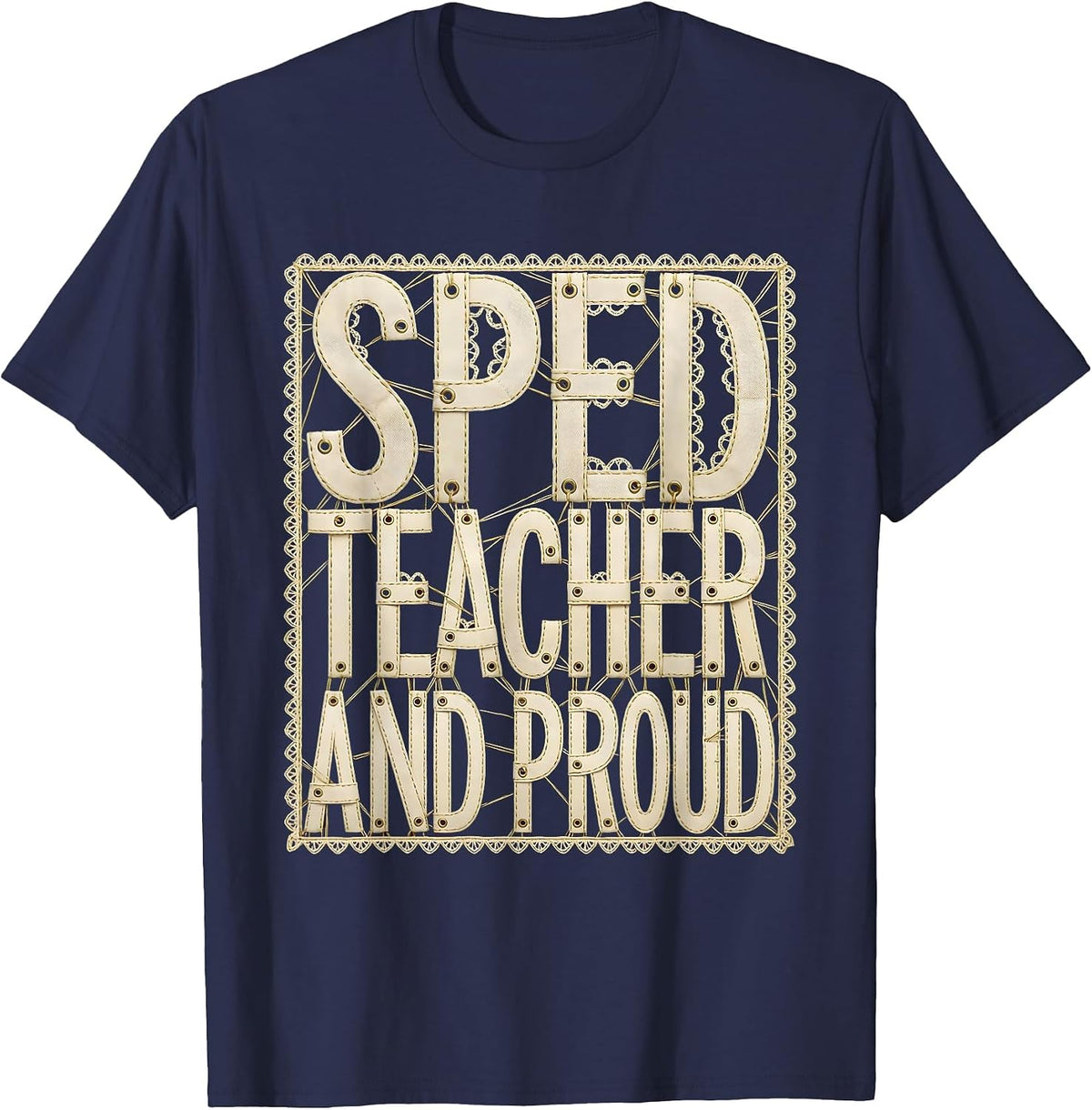 Men's Sped Teacher and Proud Special Education Design T-Shirt - Navy Blue
