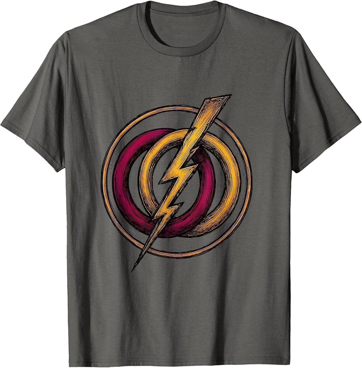 Men's Double Venus Lightning Bolt Lesbian Pride Graphic T-Shirt - Asphalt Grey