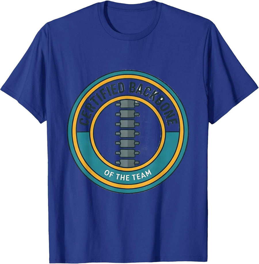 Certified Backbone Of The Team Funny Chiropractor Occupation T-Shirt - Royal Blue