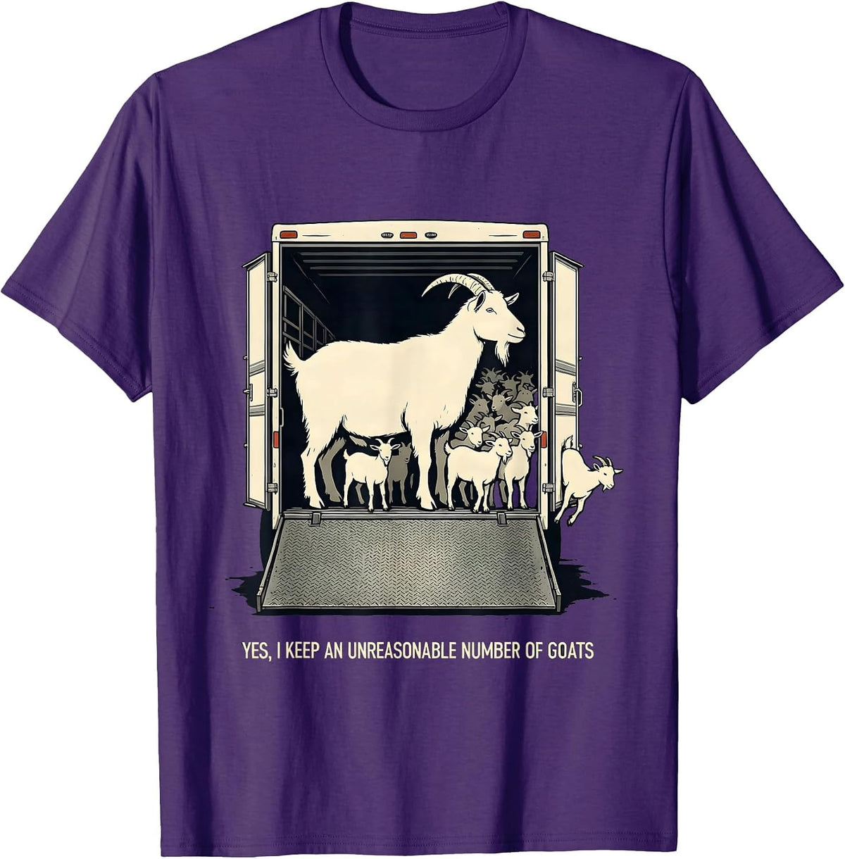 Yes I Keep An Unreasonable Number Of Goats Funny Goat Lady T-Shirt - Purple