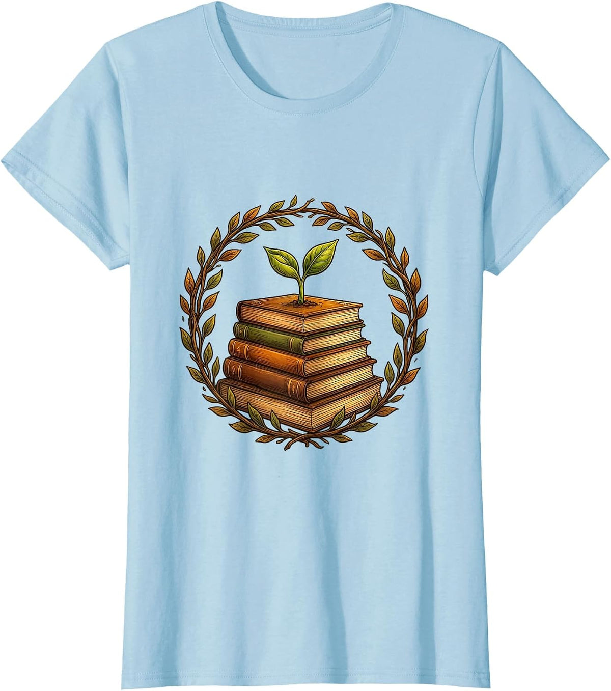 Sped Teacher Growing Minds Seedling Books Design T-Shirt - Baby Blue