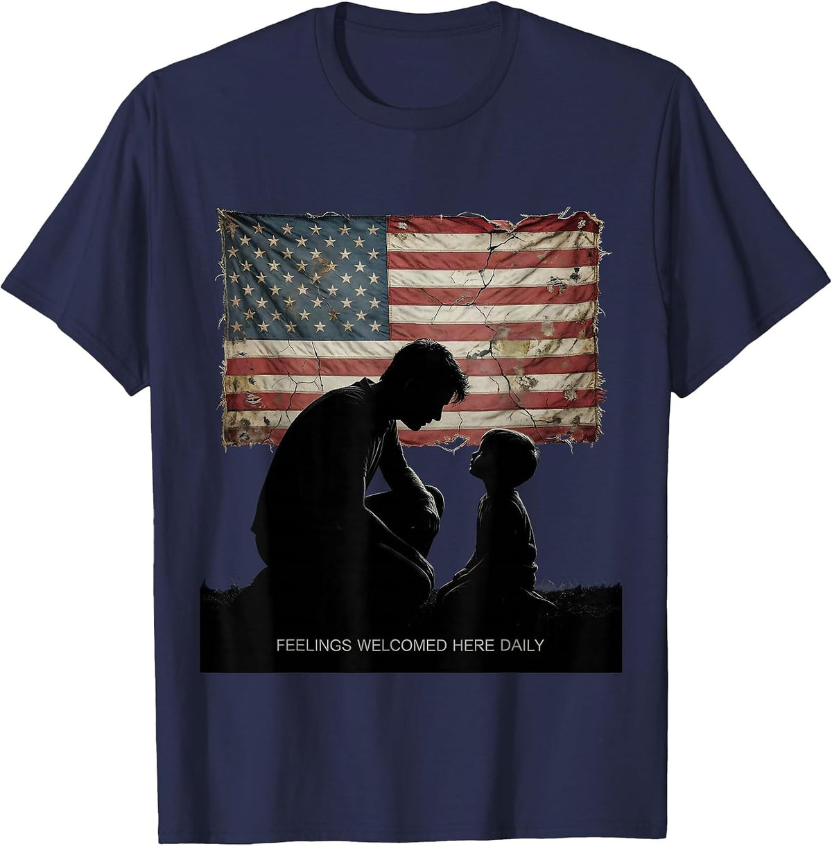 Feelings Welcomed Here Daily School Counselor T-Shirt - Navy Blue