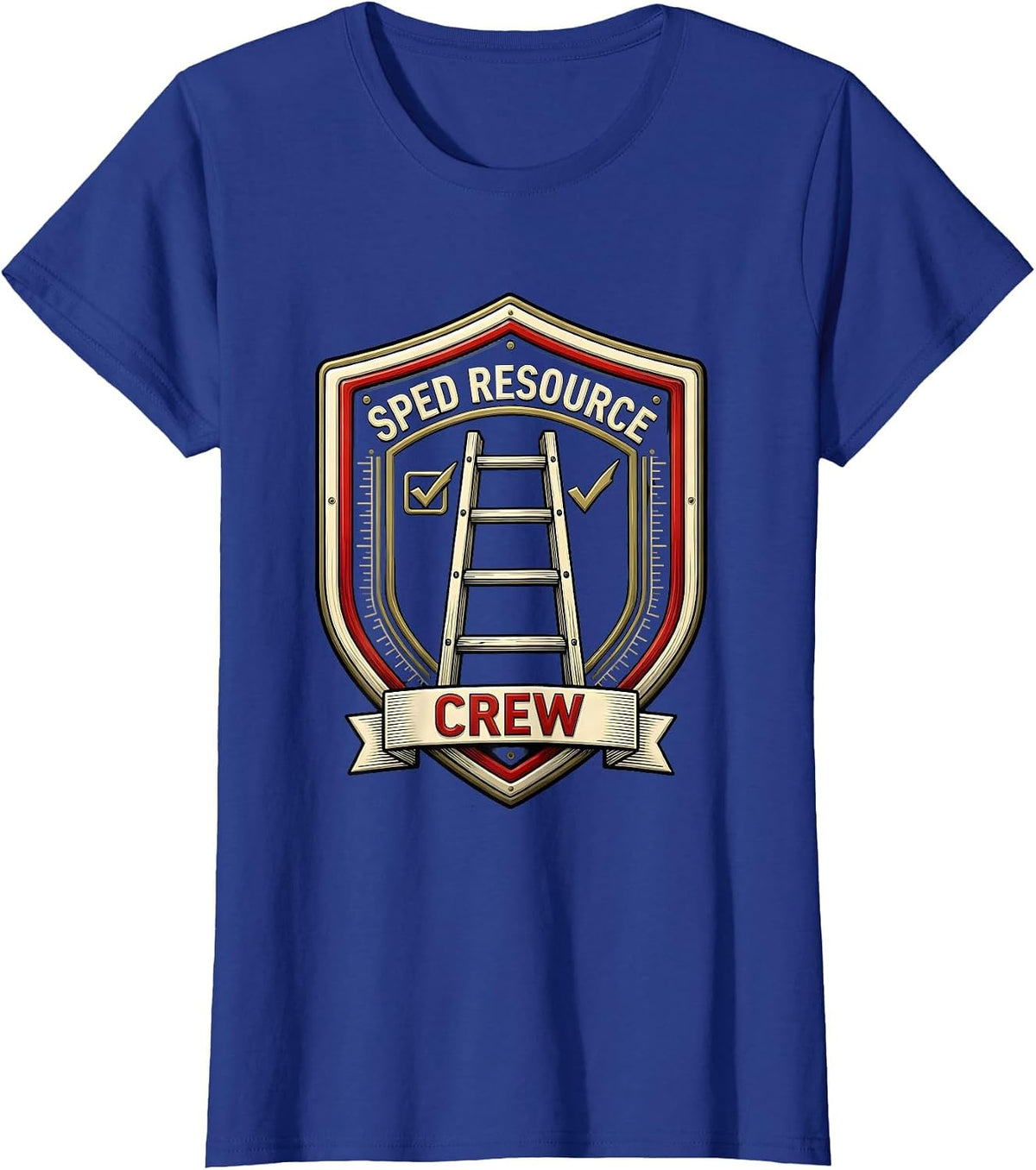 Women's SPED Resource Crew Emblem Special Education Teacher Staff T-Shirt - Royal Blue