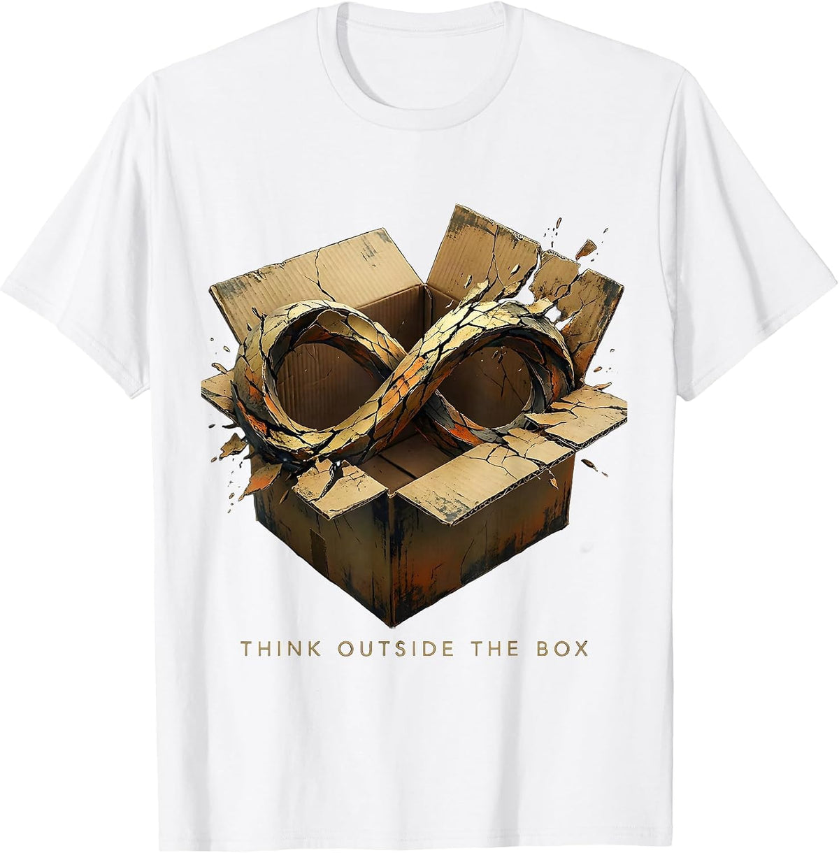 Men's Think Outside The Box Autism Awareness Design T-Shirt - White