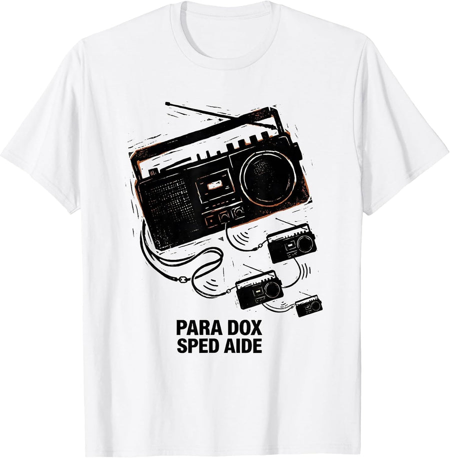 Men's Para Dox SPED Aide Funny Paraprofessional Teacher Aide Humor T-Shirt - White