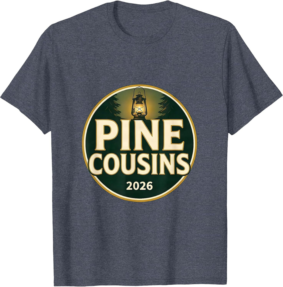 Pine Cousins 2026 Family Matching Camp Cousin Crew T-Shirt - Heather Blue