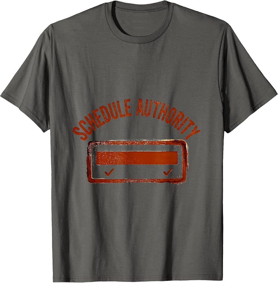 Schedule Authority Groovy School Counselor Schedule Humor T-Shirt - Asphalt Grey