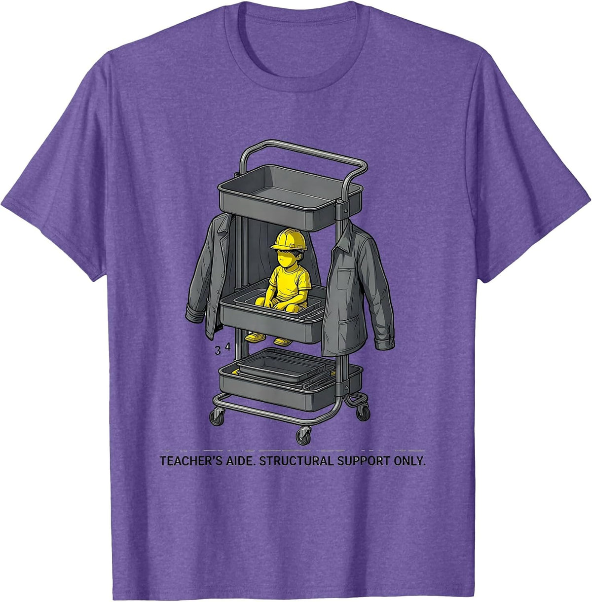 Men's Teacher's Aide Structural Support Only Teacher T-Shirt - Purple Heather