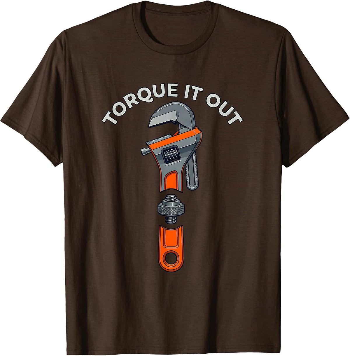 Torque It Out Mechanic Garage Design T-Shirt - Brown